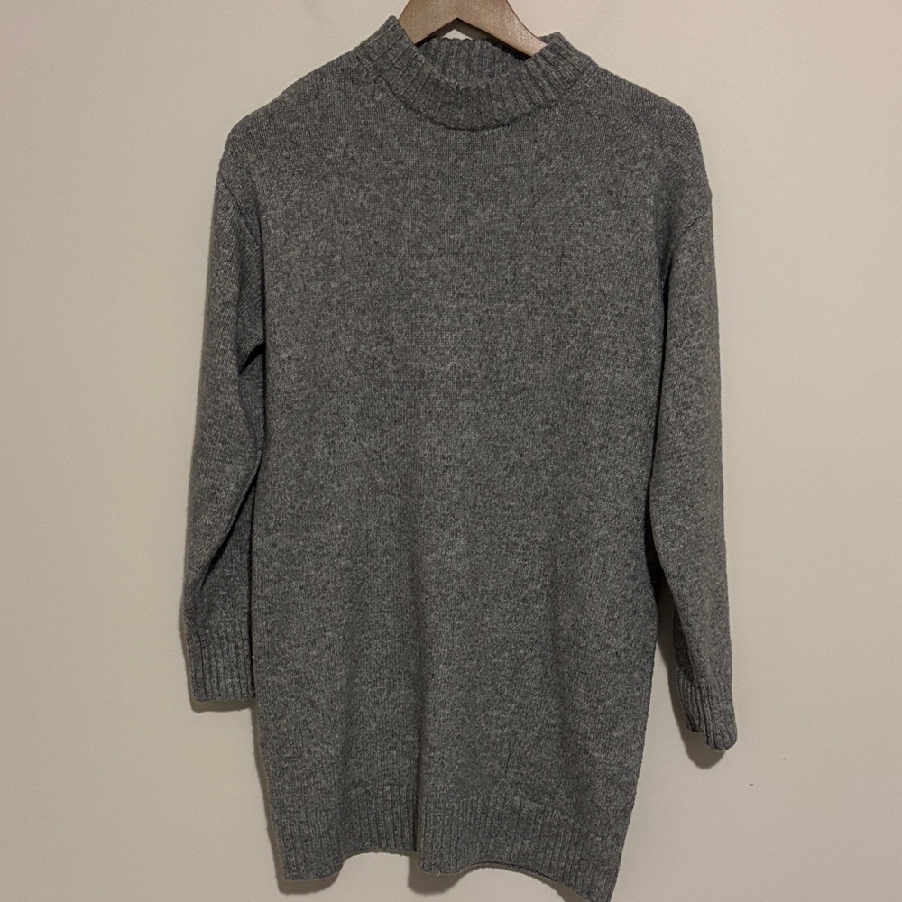 H&M Charcoal Mockneck Tunic Sweater